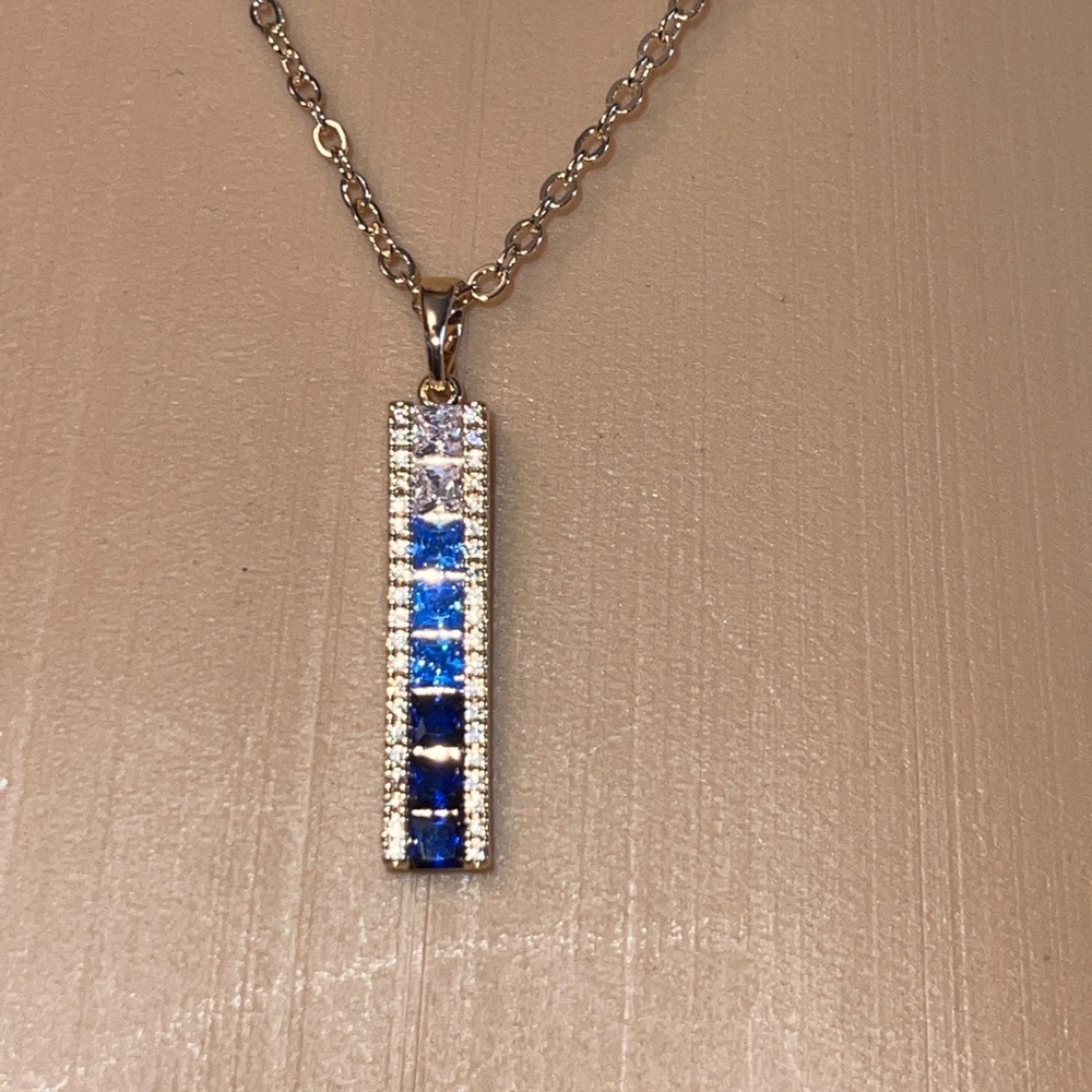 VINCE CAMUTO Blue Ombré CZ Necklace - Picture 8 of 12